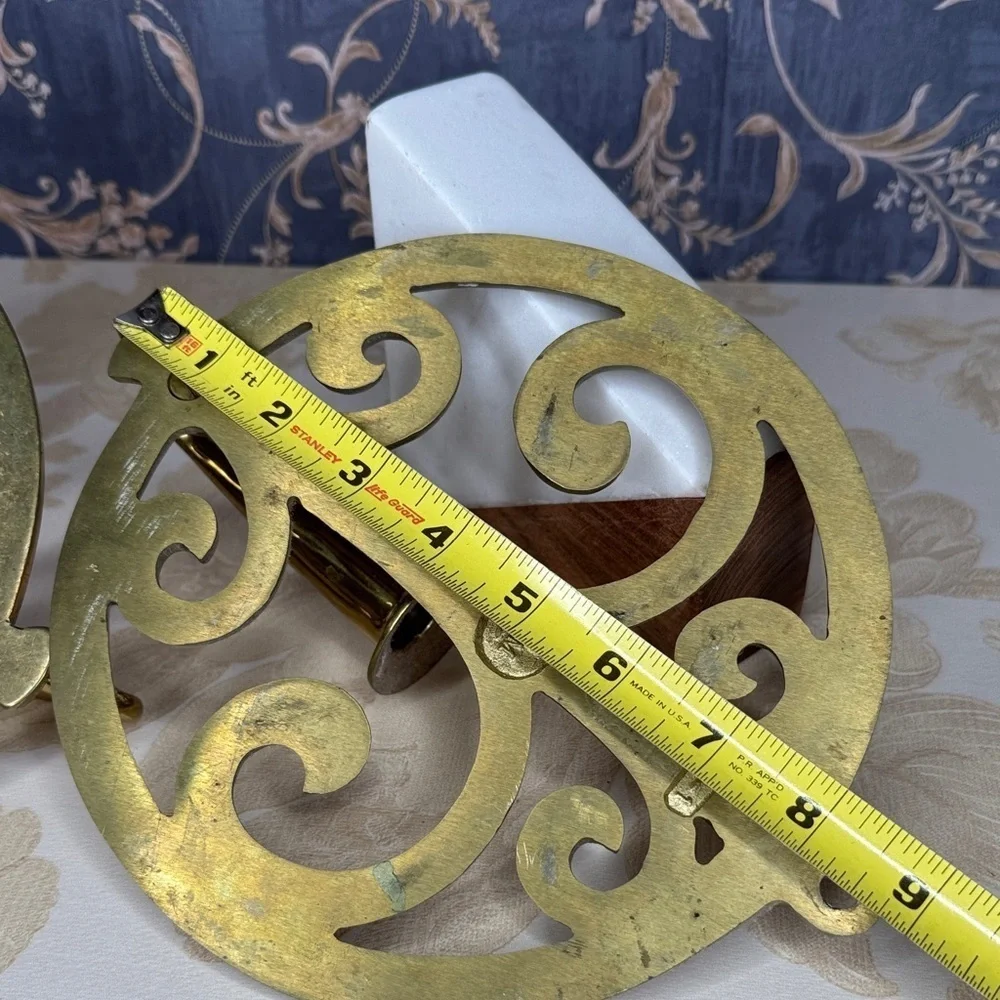 Vintage Estate Virginia Metalcrafters Heavy Brass Sconces: Tree of Life Pair